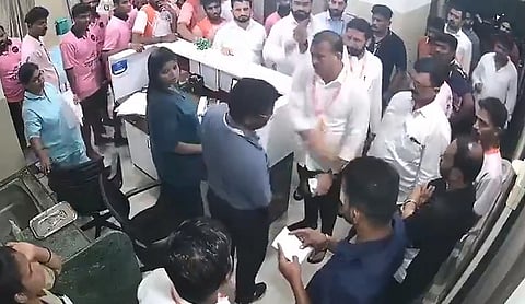 CCTV footage shows a group of people inside Relief Hospital in Palghar. (via social media), Sunday, September 6.