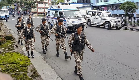 Representational image: Security personnel patrol a street during heightened security deployment. (PTI Photo)