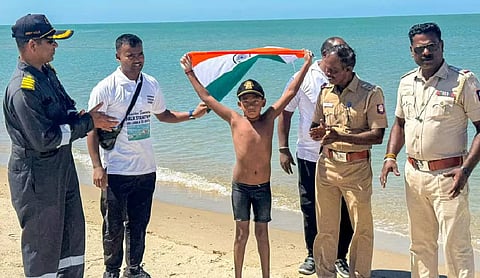 7-Year-Old Ranchi Boy Ishank Singh Creates History with 29-km Palk Strait Swim