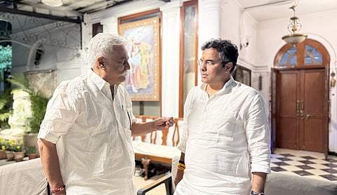 File photo: Delhi minister Parvesh Verma with Balaram Moondh. Photo: Mukesh.kfc / Wikimedia Commons (public domain), NEW DELHI.