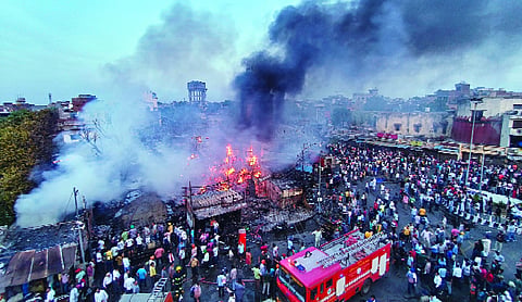 Amritsar: Shopkeeper burnt to death as massive fire guts bamboo market