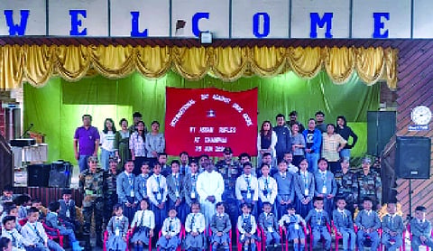 Assam Rifles conducts anti-drug awareness programme for students in Champhai