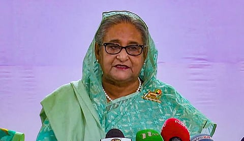 File photo: Former Bangladesh prime minister Sheikh Hasina, DHAKA. (PTI Photo)