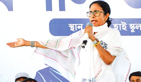 BJP threatening TMC candidates to gain support, alleges Mamata