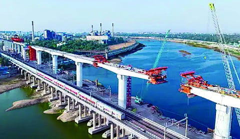 Bullet train: 480 metre tall bridge completed over Sabarmati River