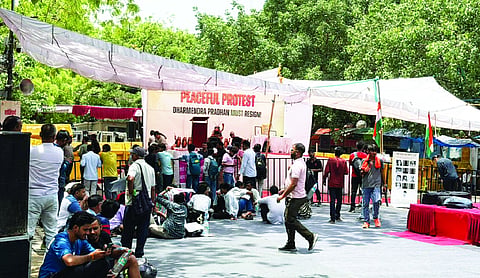 CJP protest continues at Jantar Mantar over NEET paper leak