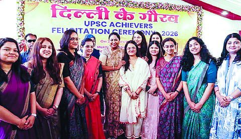 CM Rekha felicitates 56 UPSC qualifiers at Janseva Sadan
