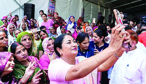 CM Rekha lays foundation stone for new oxygen park in Burari