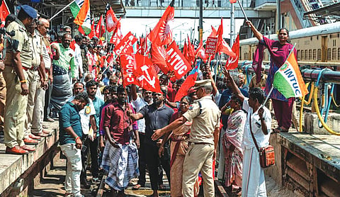 Congress, Left parties strike against labour codes