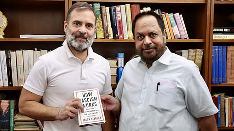 File photo: Rahul Gandhi with Congress OBC department head Anil 'Jaihind' Yadav on 11 April, 2025 | X @DrJaihind.