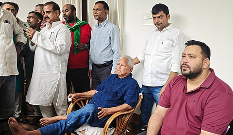 RJD leader Lalu Prasad Yadav with his son Tejashwi Yadav. PTI image
