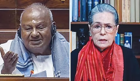 Deve Gowda writes to Sonia Gandhi over Parliament stir