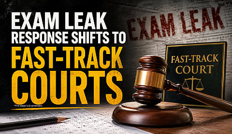 Exam leak response shifts to fast-track courts