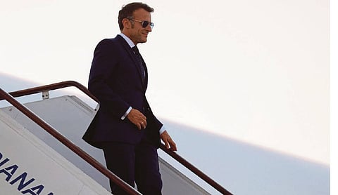 French President Emmanuel Macron during Syria visit