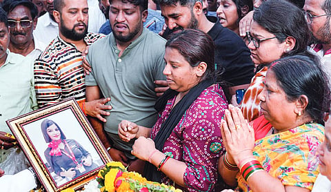 Family, friends bid farewell to flight attendant Pinky Mali