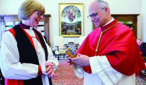 First woman archbishop visits Pope Leo in Vatican City