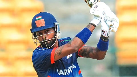 Hardik smashes five sixes in an over in VHT