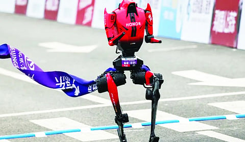 Humanoid robot in China breaks human world record for half-marathon