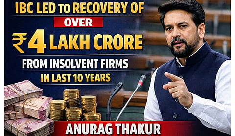 IBC led to recovery of over  Rs 4 lakh cr from insolvent firms in last 10 years: Anurag Thakur