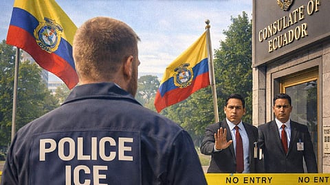 ICE agent rebuffed after attempting to enter Ecuadorian consulate