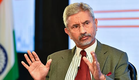 External Affairs Minister S Jaishankar speaks at the Economic Times World Leaders Forum on Saturday. | Photo: PTI