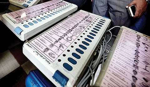 File photo: Electronic voting machines of the Election Commission of India. (PTI Photo)