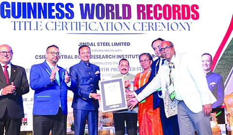 Jindal steel earns Guinness World record for slag road