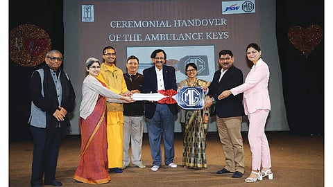 JSW MG Motor hands over Hector ambulance to Chinmaya Mission
