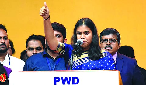 Keerthana takes oath after missing initial opportunity