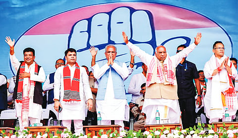 Kharge announces five guarantees for Assam