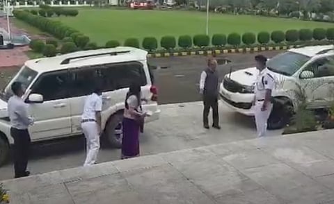 Kuki MLAs Kimneo Haokip Hangshing and Haokholet Kipgen arrive at the Manipur Assembly in Imphal on Wednesday. Image source: Facebook/BJP Manipur