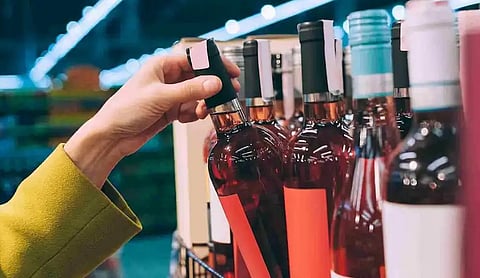 Representational image: Bottles of alcohol displayed at a store. Representational image.