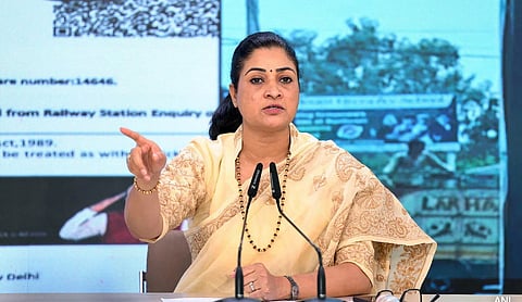 File photo: Congress leader Alka Lamba addresses a press conference, NEW DELHI. (PTI Photo)