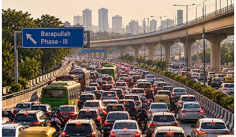 Massive jam hits Barapullah Phase-III days after launch