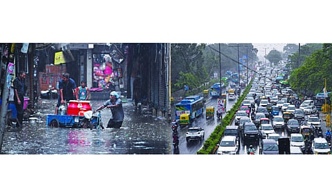 Monsoon mayhem: Delhi battles waterlogging, traffic chaos