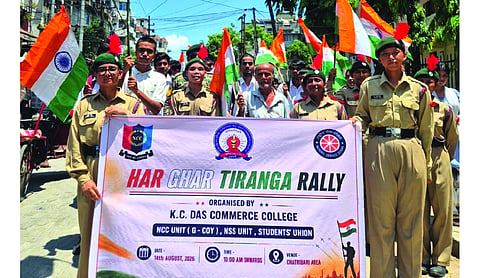 NCC Cadets of 1 Assam battalion mark Har Ghar Tiranga across Kamrup district