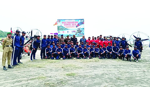 NCC touches new skies: DG NCC reviews inaugural basic paramotors training of Cadets in Guwahati