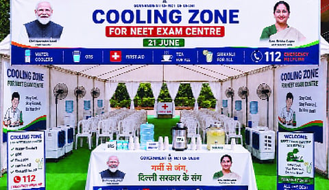 NEET retest: Cooling zones set up for parents waiting outside exam centres