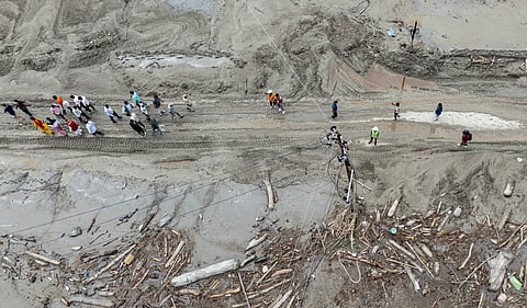 Visuals from the accident site in Bulandshahr. PTI photo