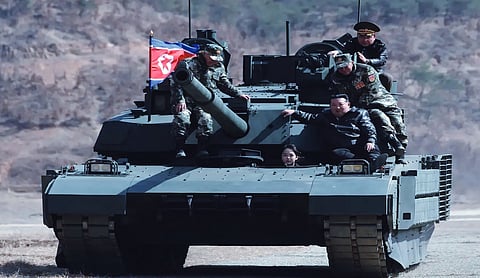 North Korean leader Kim’s daughter drives tank in military drill observation