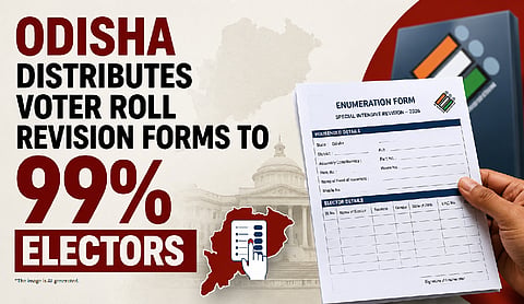 Odisha distributes voter roll revision forms to 99% electors