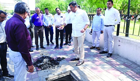 Parvesh conducts inspections of arterial roads to assess monsoon preparedness