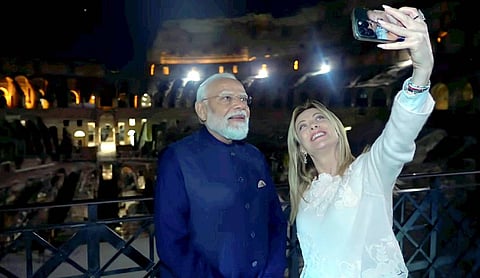 PM Modi in Rome, receives warm welcome from Italy’s Giorgia Meloni