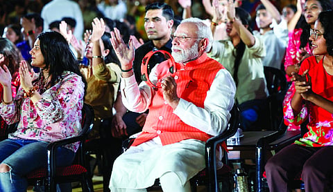 PM Modi joins youth at bhajan event in Delhi