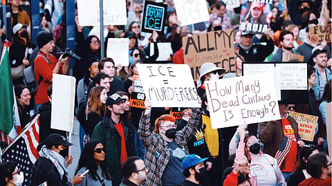 Protesters demand immigration agents leave Minneapolis