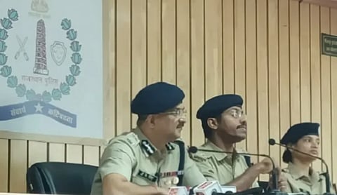 Rajasthan Police officials address a press conference. File photo.