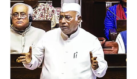Row in Rajya Sabha over 'purification' ceremony after Kharge’s Uttarakhand rally