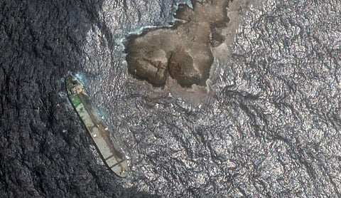 Satellite images show sanctioned tanker sinking deeper off Oman coast, oil spill widening