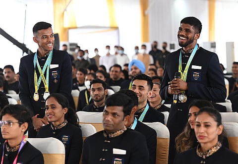 File photo (2022): Chirag Shetty and Satwiksairaj Rankireddy meet Prime Minister Narendra Modi after the Commonwealth Games. Photo: Prime Minister’s Office / Government of India (GODL-India).