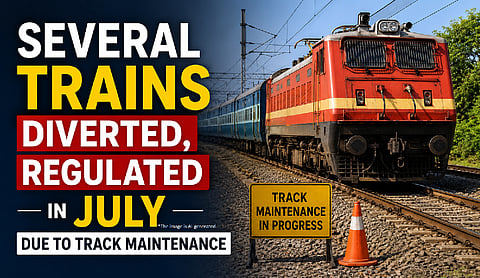 Several trains diverted, regulated in July due to track maintenance